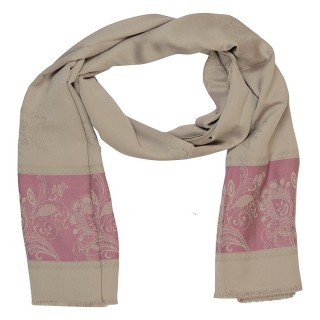 Silk Border Stole-Cream Color    